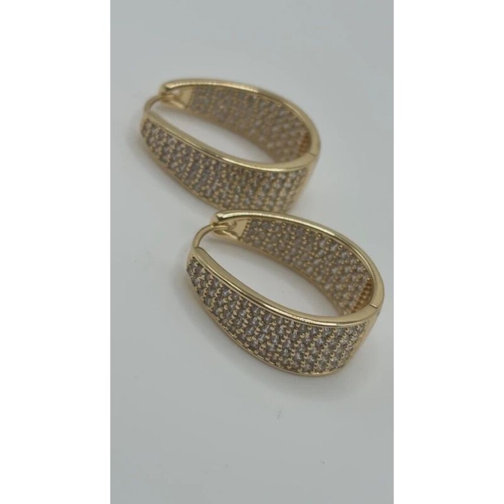 Pendientes con sirconia chapados en oro